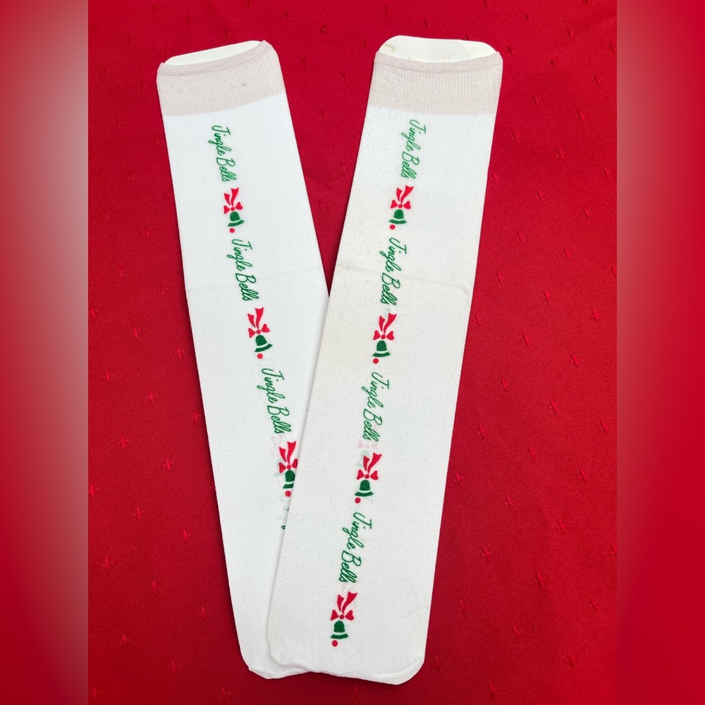 Festive White Jingle Bells Socks